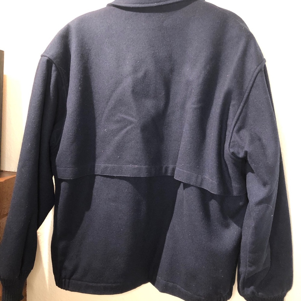 Pendleton Navy Paneled Wool Zip Up Coat Size M - image 2